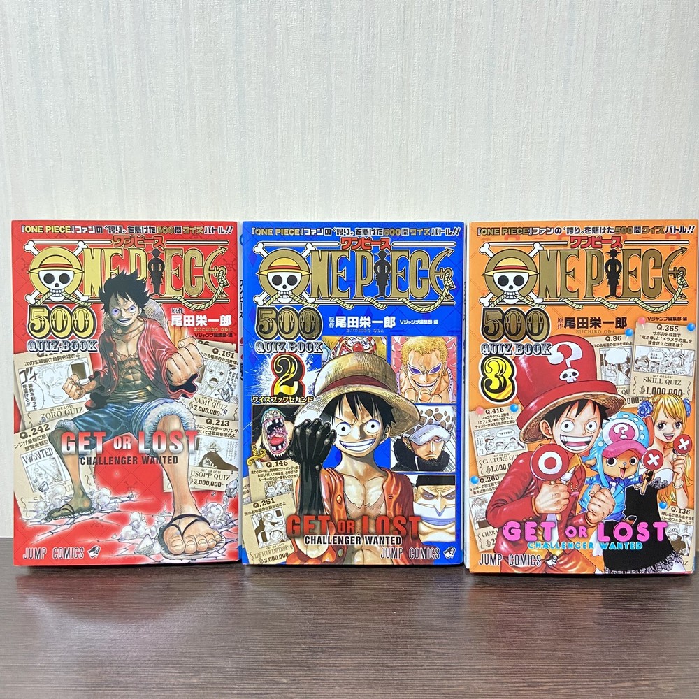 One Piece 500 Quiz Book Set of 1&2&3 Eiichiro Oda Jump Comics Official Japanese