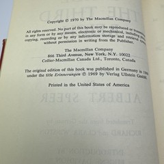 Inside the Third Reich Memoirs Albert Speer Hardcover BCE MacMillan Company