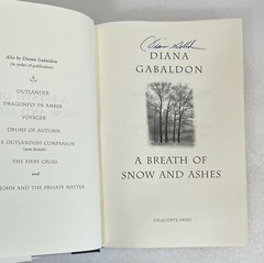 A Breath of Snow and Ashes SIGNED Diana Gabaldon (2005, HC, 1st P) Outlander Ser