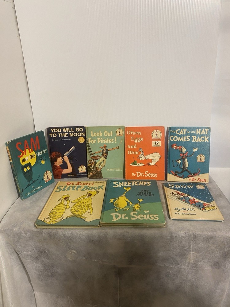 Lot of 8 Vintage Dr Seuss Books 50s-60s Varied Titles Two Large Versions READ