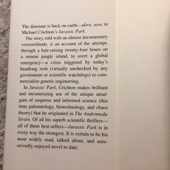 Jurassic Park Science Thriller Hardcover Michael Crichton 1990 First Edition