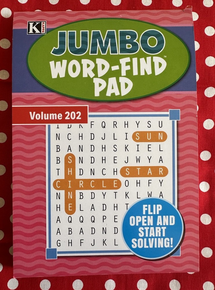 Kappa Jumbo Word -Find Pad Volume 202 Flip Open And Start Solving! Brand New
