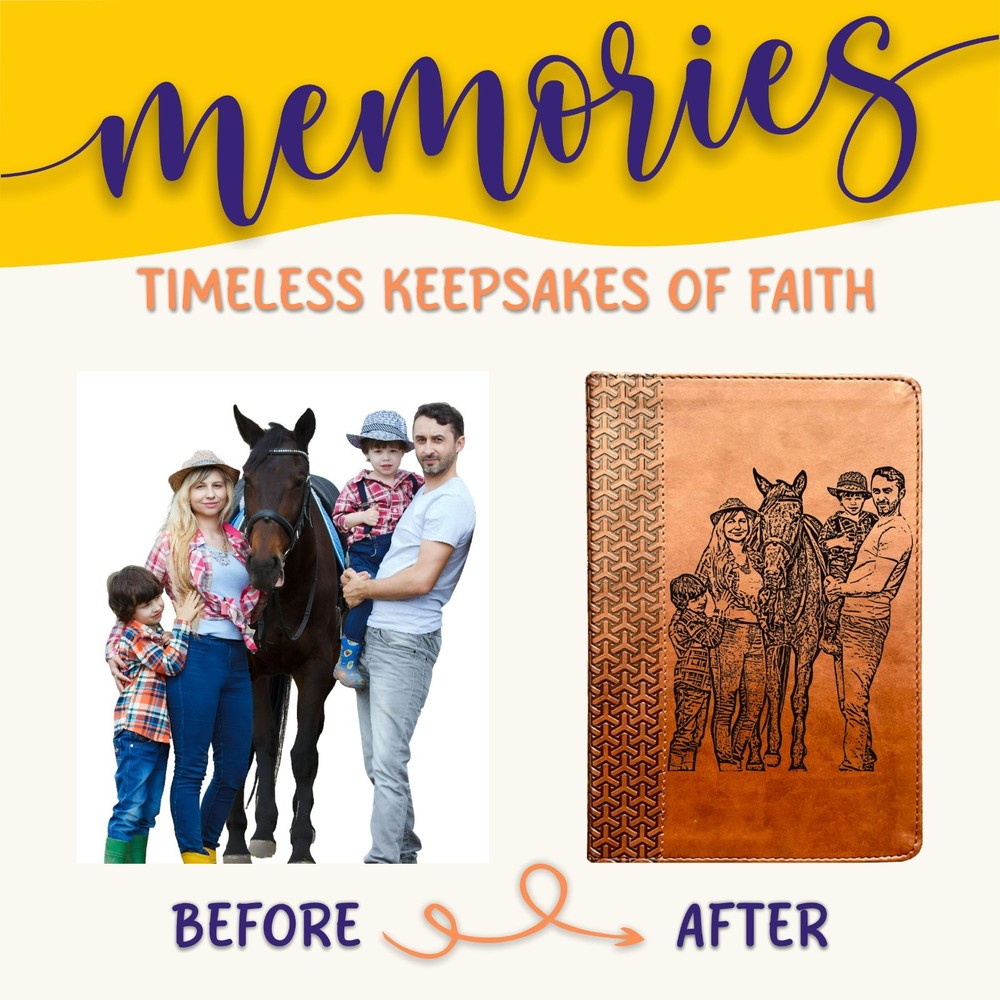 Personalized KJV Everyday Study Bible, Custom Photo Engraved, Christian Gifts