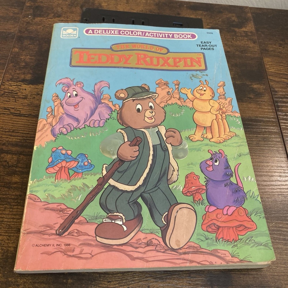 Teddy Ruxpin Coloring Activity Book 108 Clean Pages Golden 1986