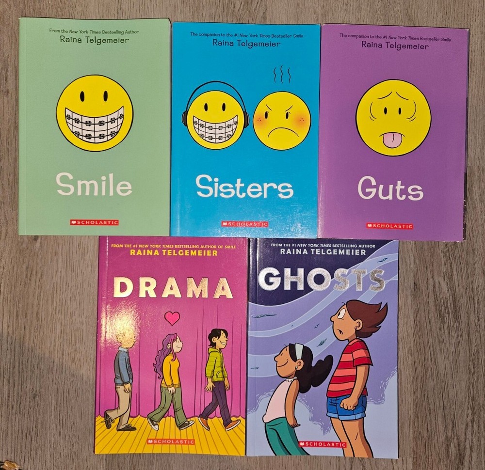 Raina Telgemeier Collection: Smile, Drama, Sisters, Ghosts, Guts Graphic Novels