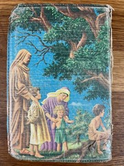 1960s Childs Holy Bible Book King James Vivid Color Illustrations Distressed
