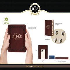The Holy Bible King James Version Thumb Indexed Burgundy Faux Leather Gift Bible