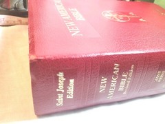 Saint Joseph Ed New American Bible LARGE TYPE Catholic Burgundy Leather 1986 NAB