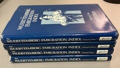 RARE/VINTAGE 4 Book Lot Wuerttemberg Emigration Index Vols. 1, 3, 4 & 5 HC/DJ
