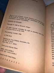1986 Agents of Insight Steven Klaper PB Tor