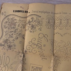 Rare Antique French Embroidery Pattern Sheet – Cendrillon Journal (February1858)