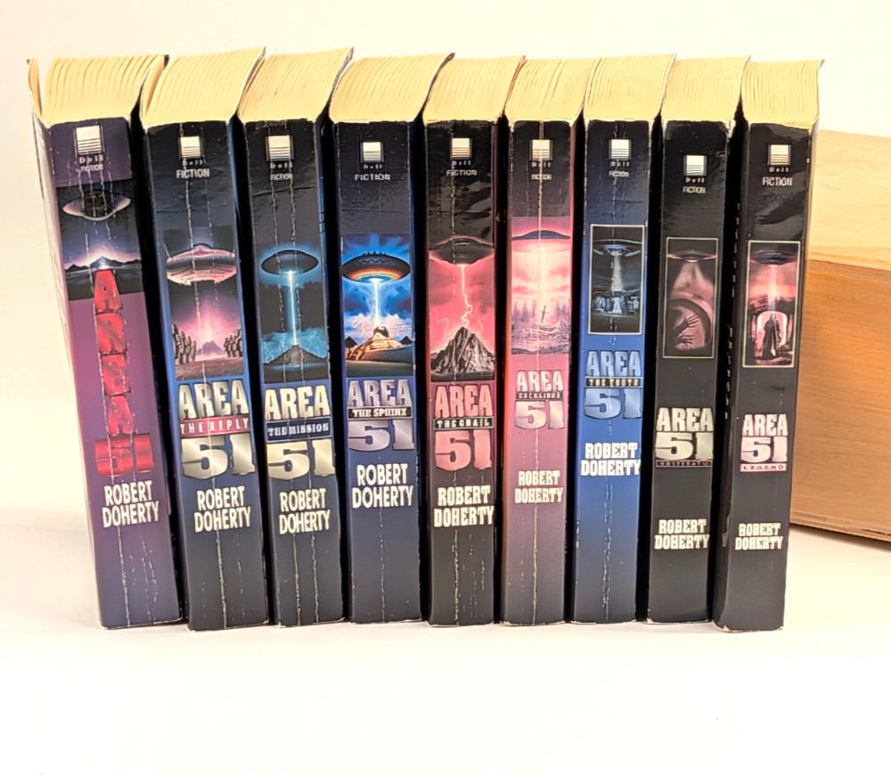 Complete Original Paperback Run 1-9 Lot of 9 Area 51 books Robert Doherty