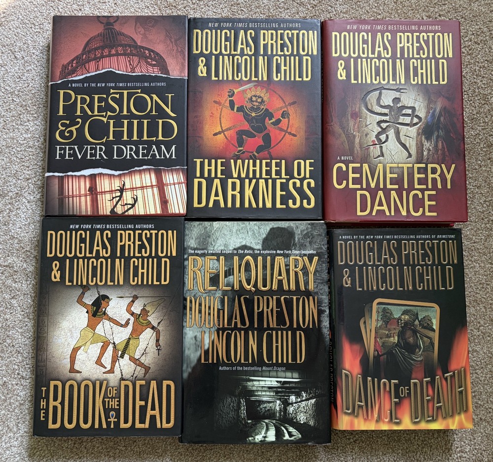 Preston & Child lot 6 Hardcover Books Wheel of Darkness Cemetery Dead Death