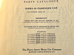PIERCE ARROW SERIES 80 PARTS CATALOGUE 204 SHOP DEALER MANUAL AUTO REPAIR 166pg