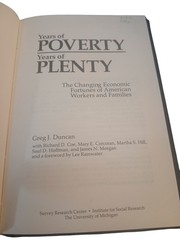 Years of Poverty, Years of Plenty by Greg J. Duncan (1984, Hardcover)