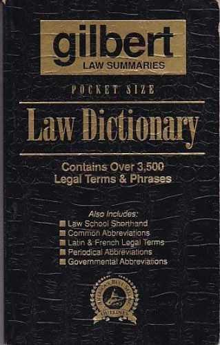Pocket Size Law Dictionary – Paperback, by Gilbert Law Summaries – Very Good