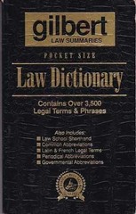 Pocket Size Law Dictionary – Paperback, by Gilbert Law Summaries – Very Good