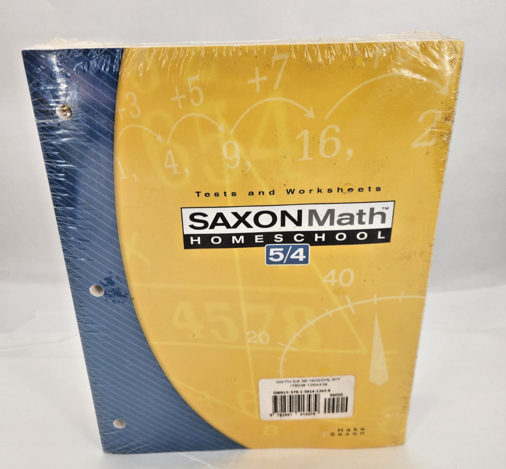 SAXON MATH 54 3 ED. HOMESCHOOL HOME STUDY KIT NEW GRADE 4 5/4 NEW Sealed