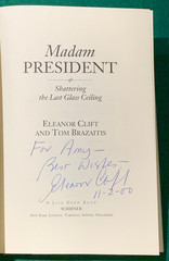 Madam President Eleanor Clift SIGNED & DATED 1st/1st HC DJ 2000 Novel Politics