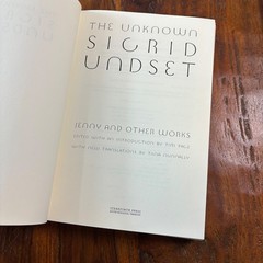 The Unknown Sigrid Undset Jenny and Other Works Hardcover 2001 Steerforth Press