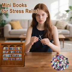 300Pcs Mini Books for Anxiety Bookshelf Tiny Book Fun Mini Brands Book Miniature