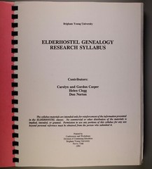 Elderhostel Genealogy Research Syllabus 1994 BYU Brigham Young University Utah