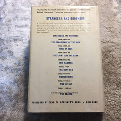 Strangers and Brothers C. P. Snow 1960 Charles Scribner’s Sons Idealism SIGNED