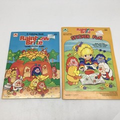 Rainbow Brite Coloring Book + Sticker Fun Golden Books Vtg 1984-85 UNUSED NOS