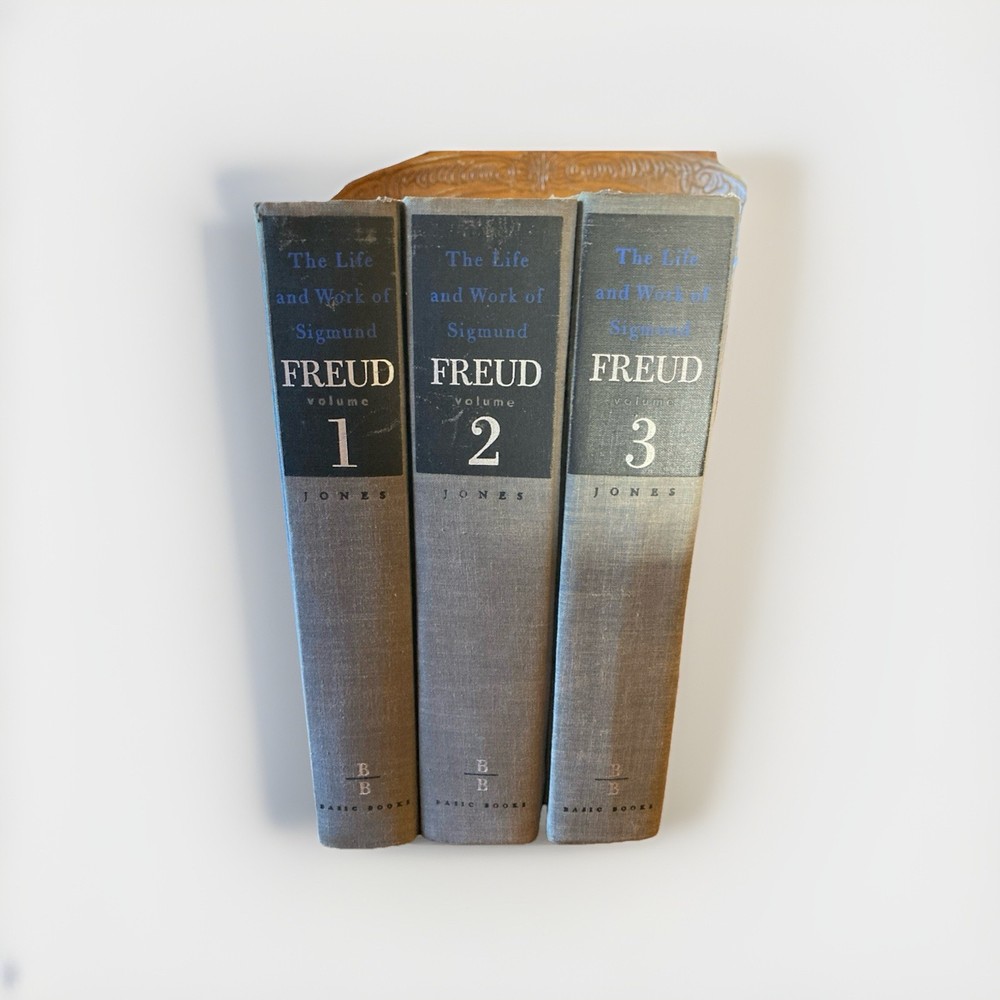 Life & Works of SIGMUND FREUD by Ernest Jones – 3 Volume Set – 1st Edition HC
