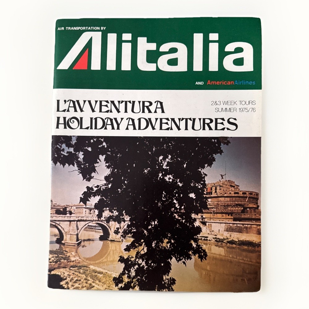 Alitalia American Airlines Holiday Adventures 1975 1976 Tour Book Vintage