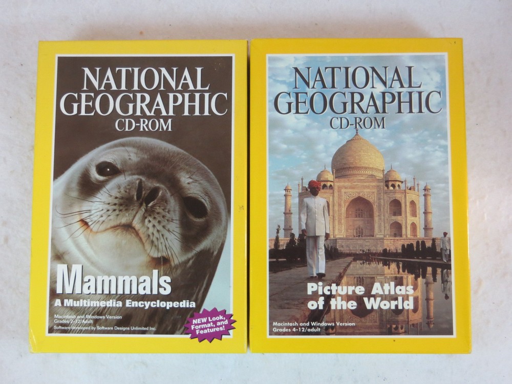 SET OF 2 NATIONAL GEOGRAPHIC CD-ROMs 2 Box Sets 1995/1996