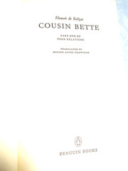 RARE TRADE! Cousin Bette by Honore de Balzac (1998) A FINE SOFTCOVER BOOK