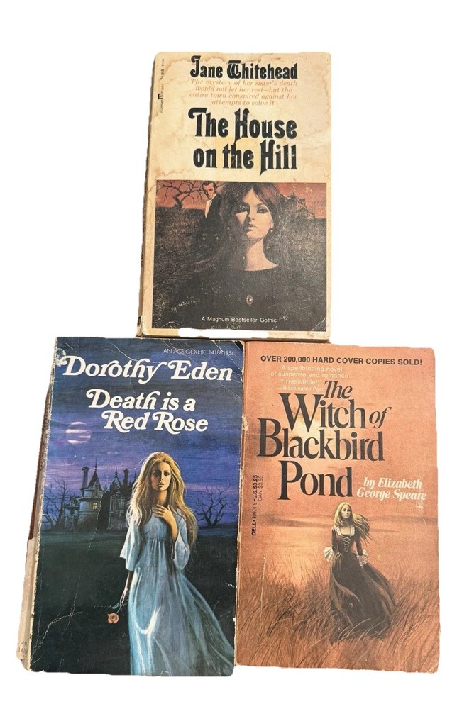 Lot of 3 Paperback Books From The 1960s & 70s Vintage Gothic Suspense Romance