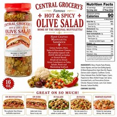 Delicious Olive Salad Combo – 16 oz – Hot & Original for Muffulettas, Sandwiches
