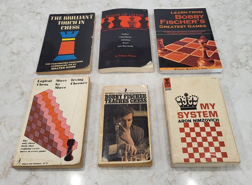 Tha Chess Book Collection Lot of 6 – Bobby Fischer, Irving Chernev, Nimzovich