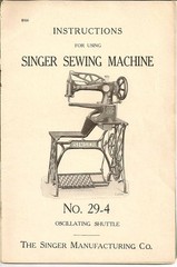 SINGER 29-4 Sewing Machine Manual – LOOP BINDING – TOUGH COVERING – FULL COLOR!
