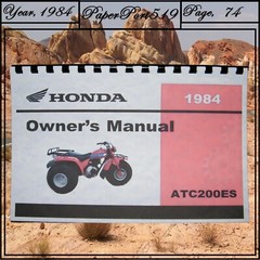 1984 Honda ATC200ES Big Red Owner’s Manual 74 Pages