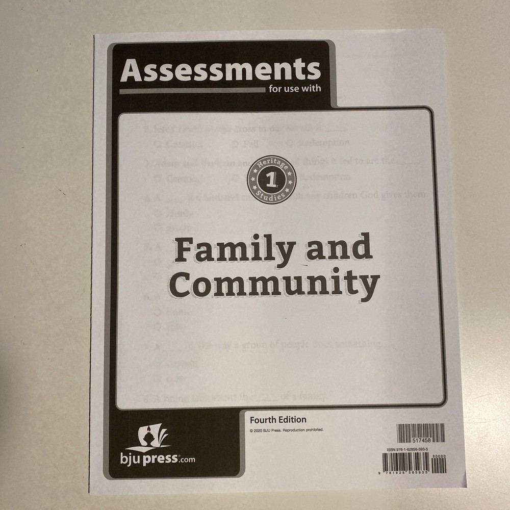 Heritage Studies 1 Assessments (4th Edition), BJU Press