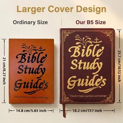 Saronvis 66-Page Bible Study Guide – Large 6.9 x 9.8 in Devotional Brown