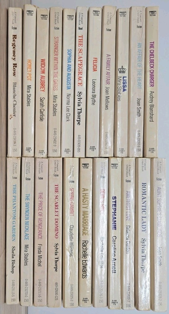 Vintage 1970’s Romance Paperback Novels -FAWCETT CREST 22 lot