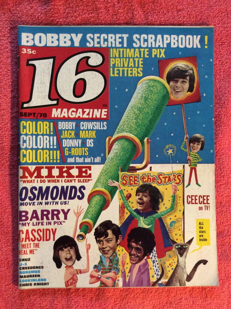 16 MAGAZINE SEPTEMBER 1970 BOBBY MIKE OSMONDS BARRY CASSIDY JACK WILD DS LESTER