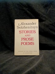 Stories and Prose Poems Alexander Solzhenitsyn 1971 Hardcover Good Condition