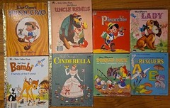 VTG 50s 60s 70s Disney Childrens Book Lot – Rescuers, Lady & the Tramp, Pinocchi