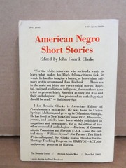 American Negro Short Stories John Henrik Clarke 1988 Anthology Noonday Press
