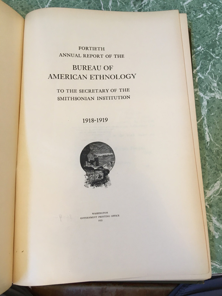 BUREAU OF AMERICAN ETHNOLOGY 40th Annual Report 1918-19 HB Smithsonian Fox