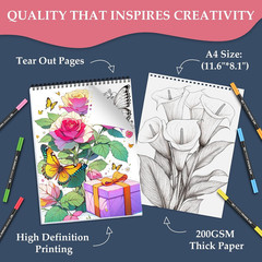 Coloring Book for Adults Relaxation, 24 Pages Adult Coloring Books for Women