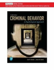Criminal Behavior: A Psychological – Paperback, by Bartol Curt R.; – Very Good