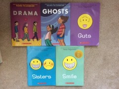 Raina Telgemeier Book Lot Smile, Drama, Sisters, Ghosts, Guts Graphic Novels