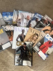 13 Various Bulk Lot Magazines Bazaar Global Traveler GQ Vegas Oxnard 2024-2025