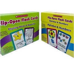 Flash Cards Alphabet & Numbers, Rhyming Words & Opposites 64 Two Sided Cards